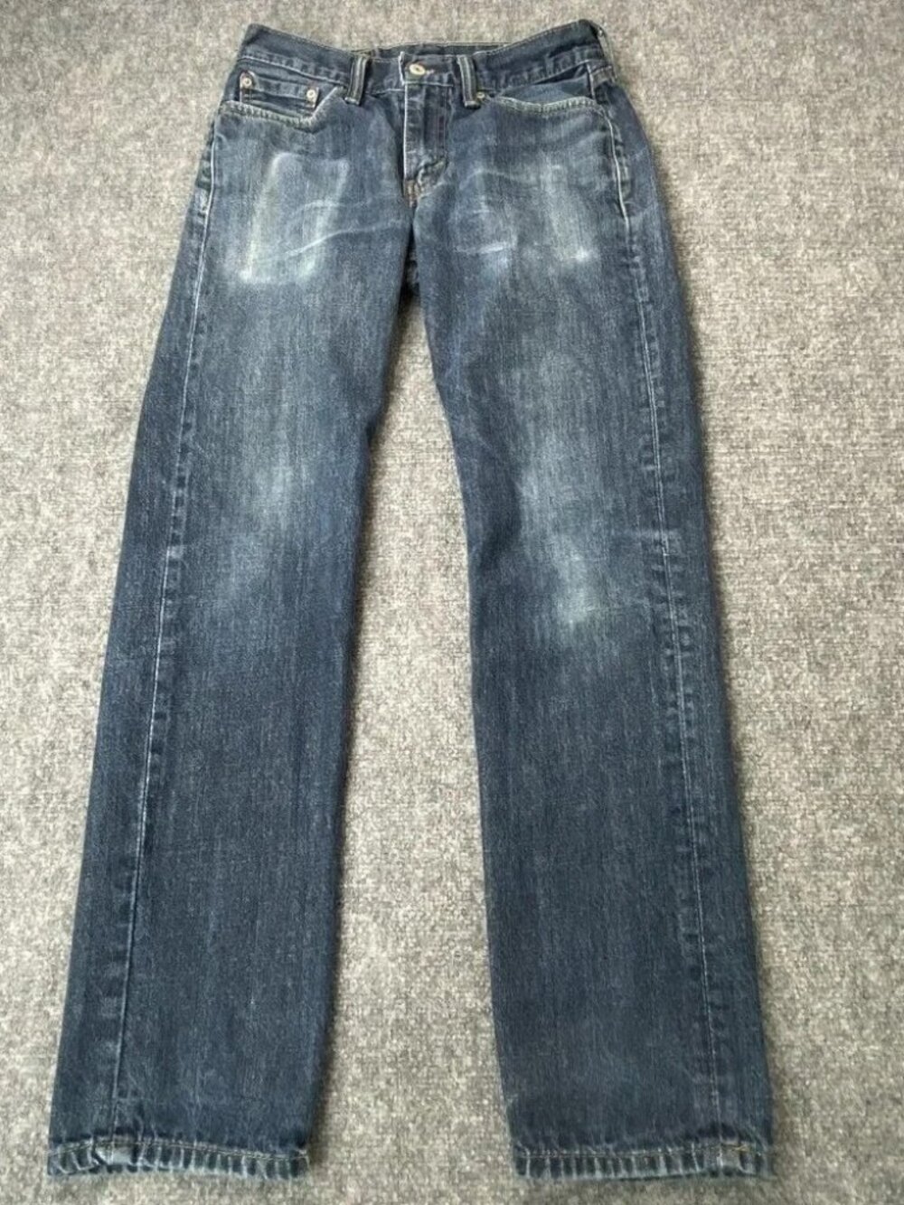 Levi's 514 Slim Straight Men 29x30.5 Blue Denim Distressed Fade Streetwear Work